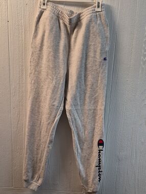 Champion Youth Light Gray Logo Joggers